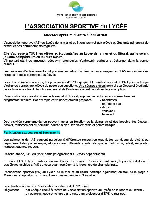 contact lycée de la mer et du littoral 17 Bourcefranc