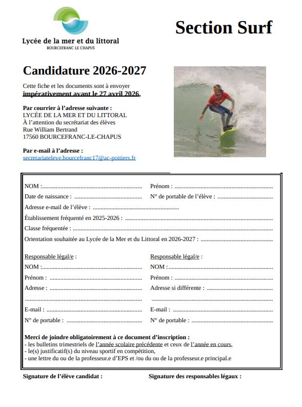 contact lycée de la mer et du littoral 17 Bourcefranc