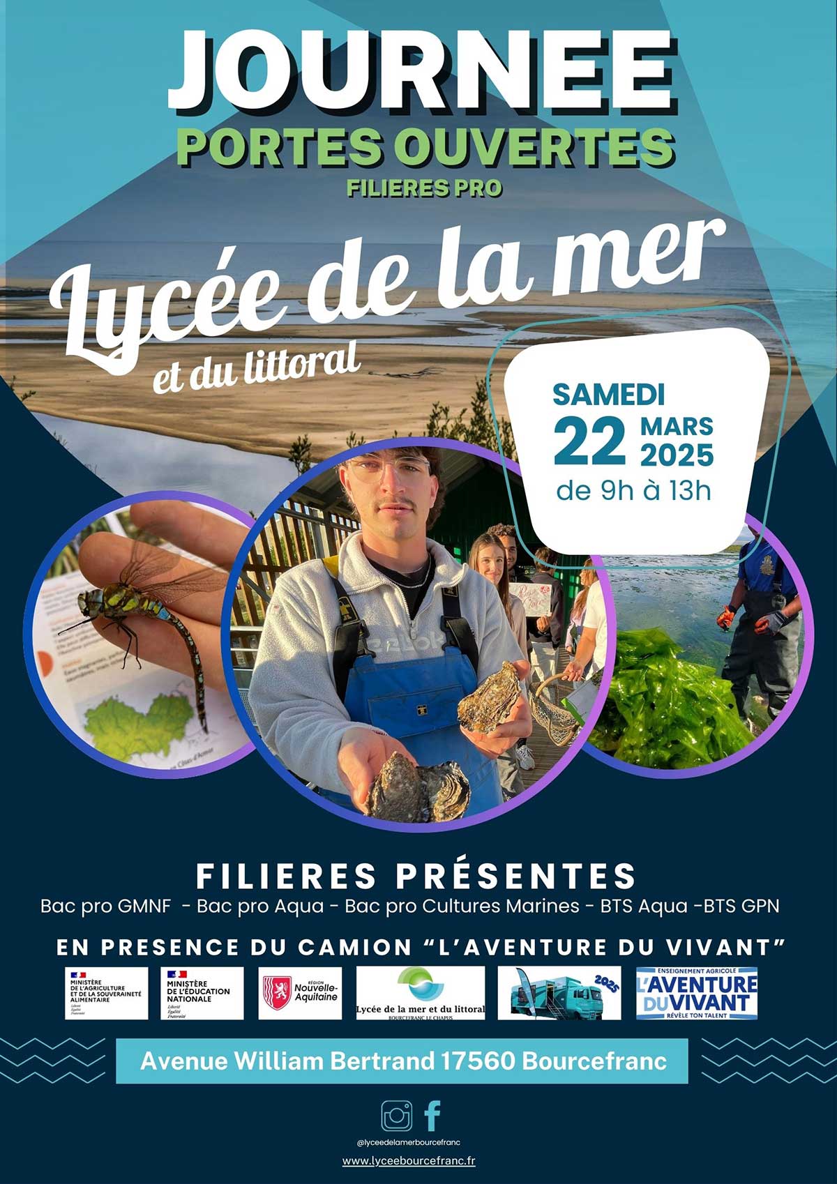 journée portes ouvertes 22 mars 2025 lycée de la mer et du littoral